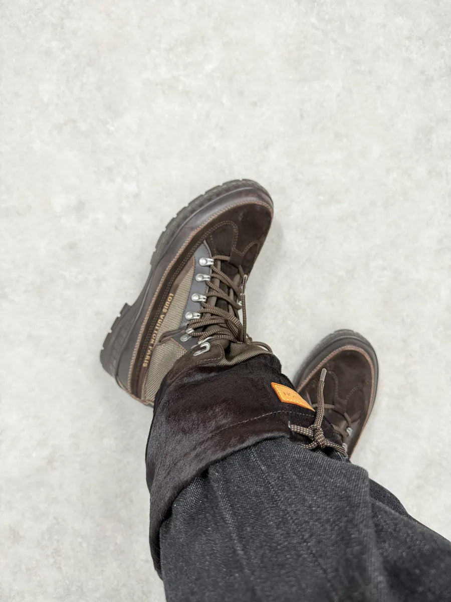 Louis Vuitton Brown Hiking Pony Hair & Leather Mountain Boots utGOaUq 4