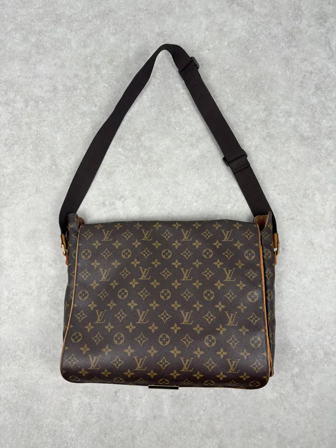 Louis Vuitton Brown Leather Logo Messenger Bag NcaNyCX 0
