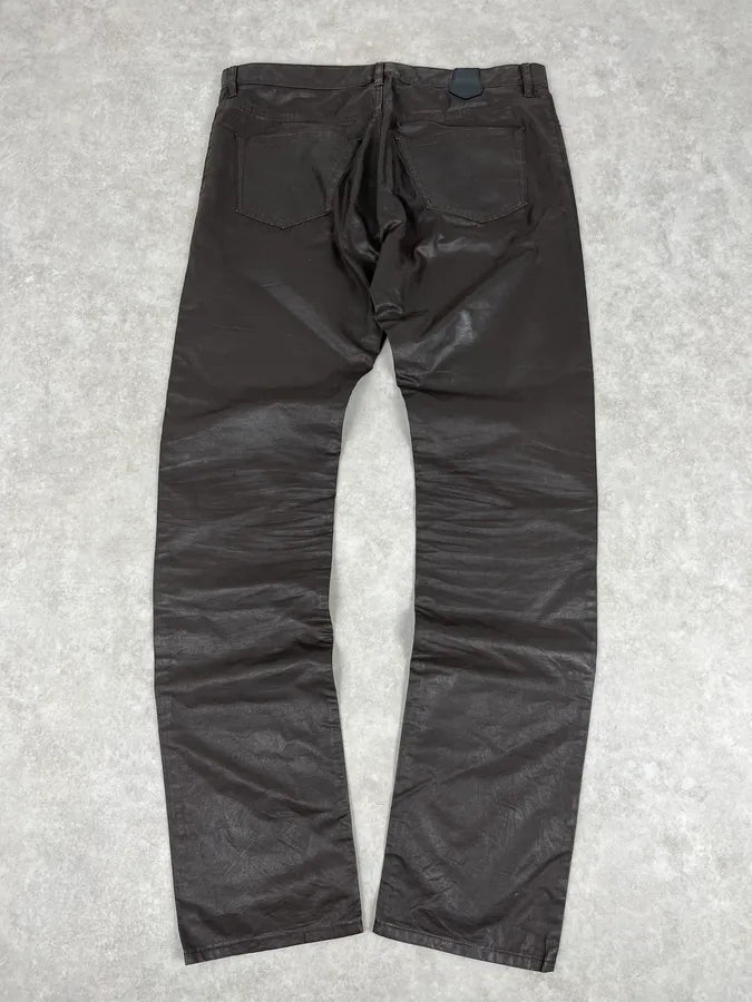 Louis Vuitton Brown Waxed Metallic Straight Pants YrTdula 6