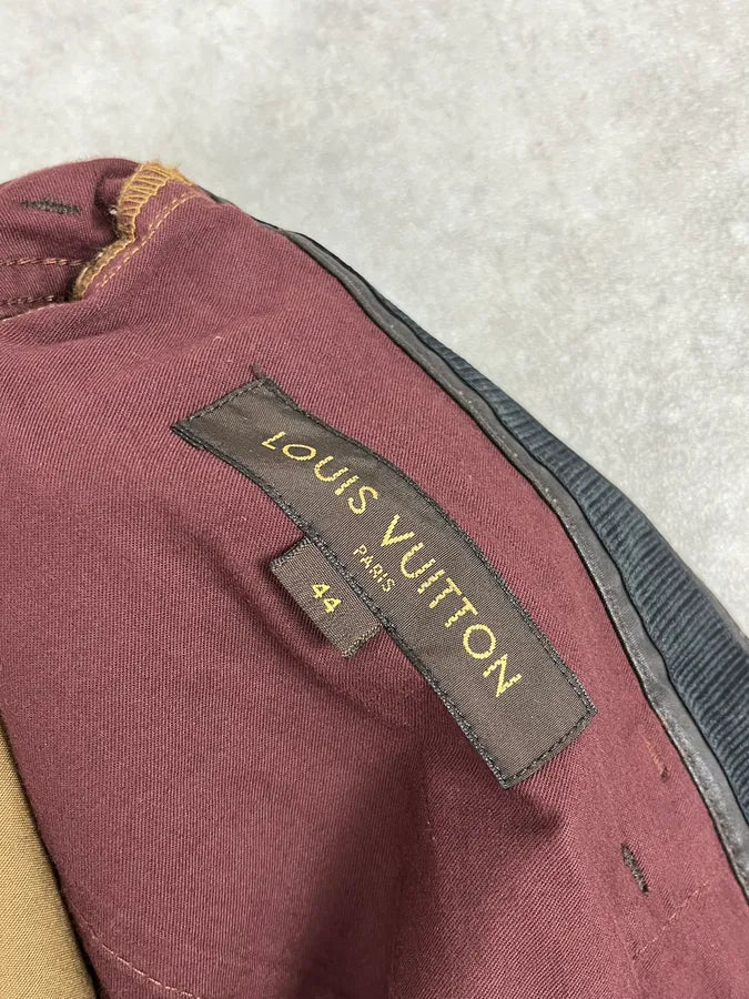 Louis Vuitton Brown Waxed Metallic Straight Pants YrTdula 11