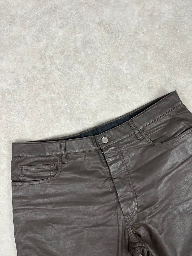 Louis Vuitton Brown Waxed Metallic Straight Pants YrTdula 5
