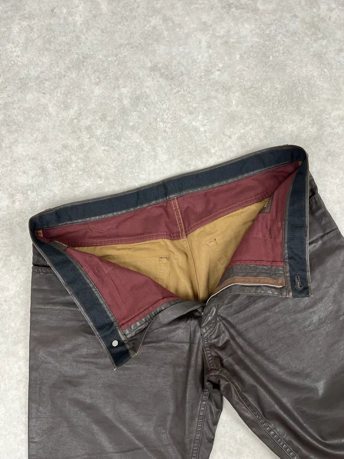 Louis Vuitton Brown Waxed Metallic Straight Pants YrTdula 8