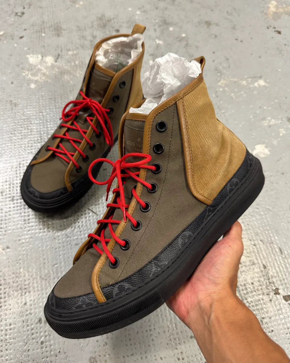 Louis Vuitton Brown Premium High Sneakers ASUOLnG 0