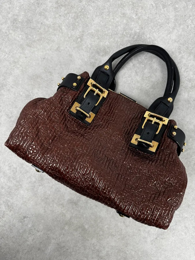 Louis Vuitton Brown Motard Puffer Goldy Handle Bag EAXEKpE 4