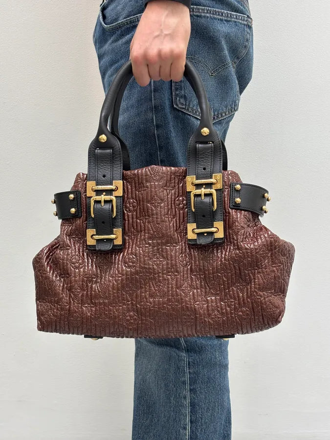 Louis Vuitton Brown Motard Puffer Goldy Handle Bag EAXEKpE 2