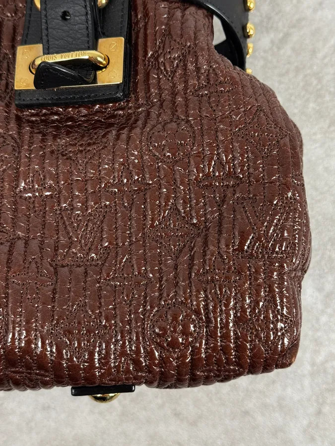 Louis Vuitton Brown Motard Puffer Goldy Handle Bag EAXEKpE 7