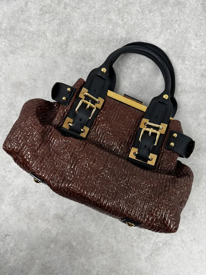 Louis Vuitton Brown Motard Puffer Goldy Handle Bag EAXEKpE 5