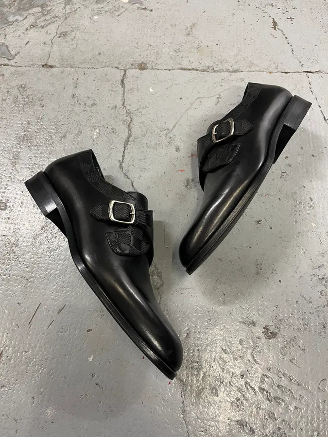 Louis Vuitton Buckle Black Leather Derby Shoes qfoCtqf 1