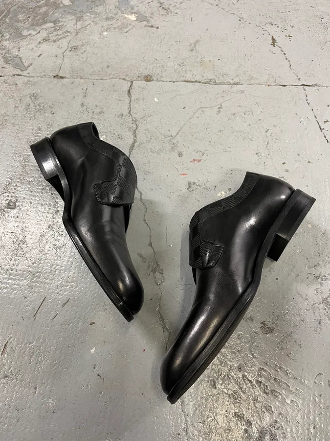 Louis Vuitton Buckle Black Leather Derby Shoes qfoCtqf 2