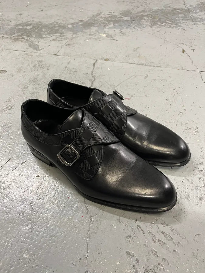 Louis Vuitton Buckle Black Leather Derby Shoes qfoCtqf 3