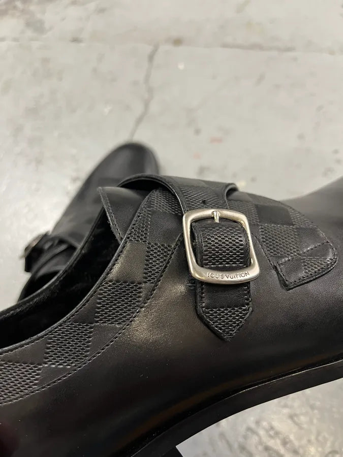 Louis Vuitton Buckle Black Leather Derby Shoes qfoCtqf 4
