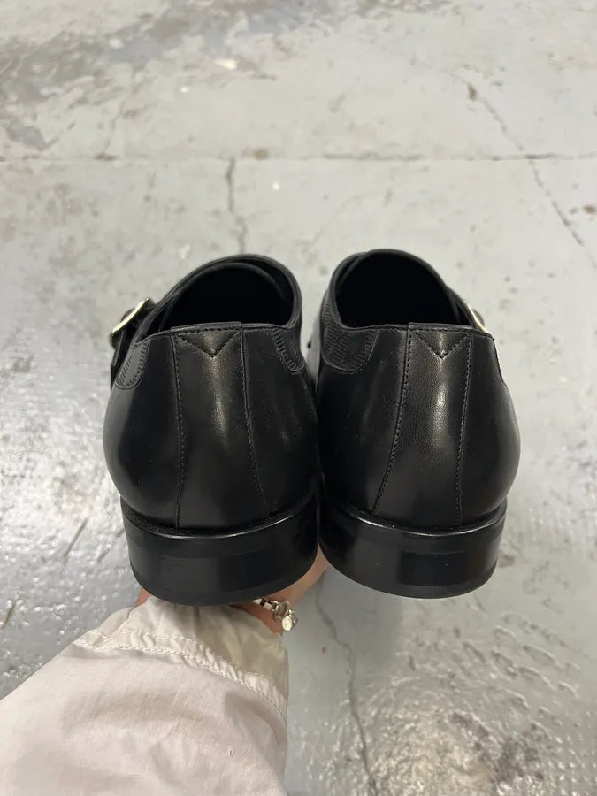 Louis Vuitton Buckle Black Leather Derby Shoes qfoCtqf 5