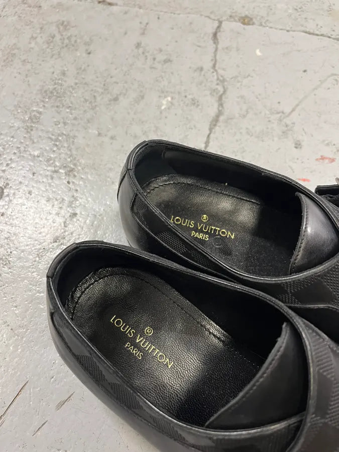 Louis Vuitton Buckle Black Leather Derby Shoes qfoCtqf 6