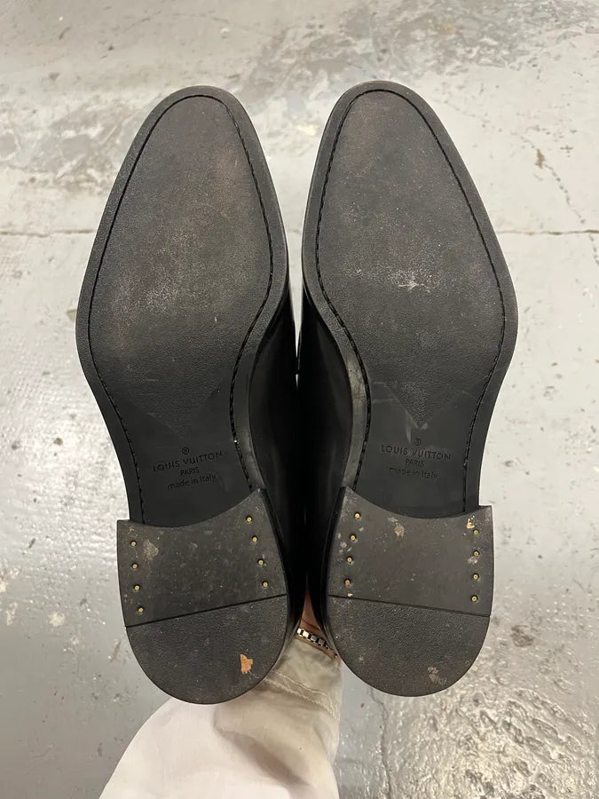 Louis Vuitton Buckle Black Leather Derby Shoes qfoCtqf 7