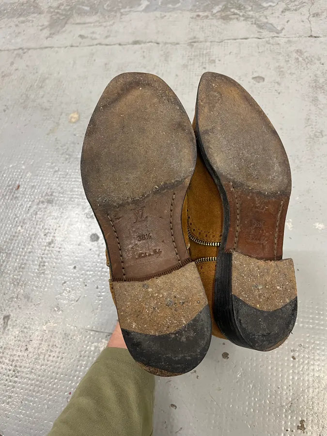 Louis Vuitton Camel Suede Multi Zip Leather Boots LGOyxKQ 5
