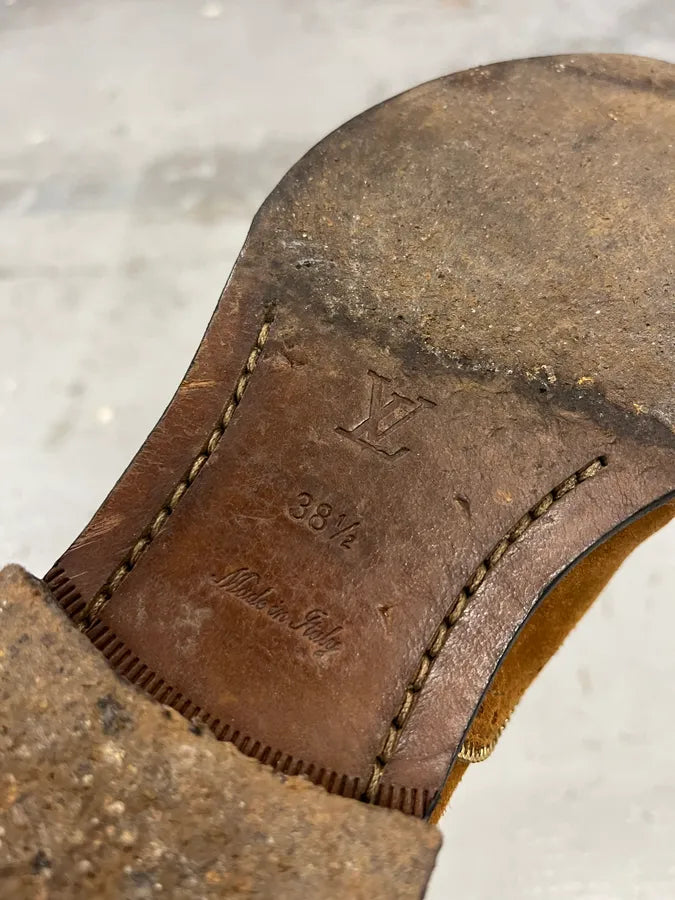 Louis Vuitton Camel Suede Multi Zip Leather Boots LGOyxKQ 6