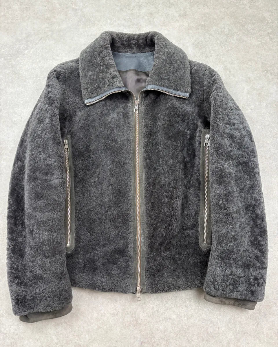 AW2006 Louis Vuitton Grey Sheep Shearling Jacket by Marc Jacobs bTrcrvj 0