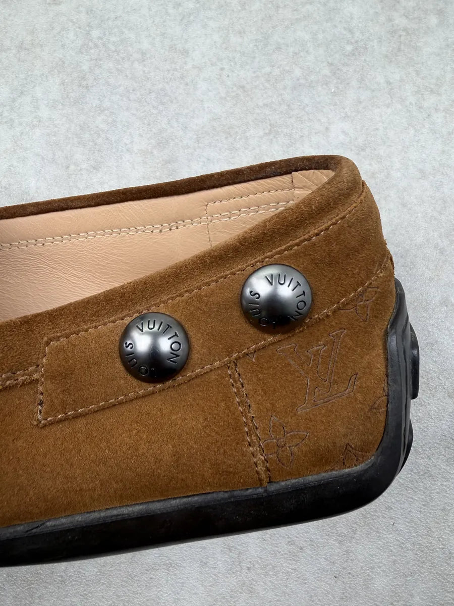 Louis Vuitton Cognac Suede Monogram Loafer Shoes irVNbMo 7