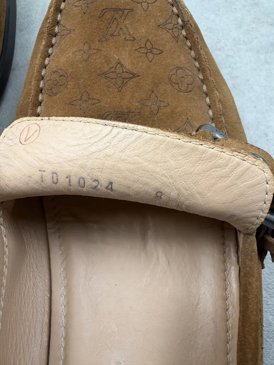 Louis Vuitton Cognac Suede Monogram Loafer Shoes irVNbMo 10