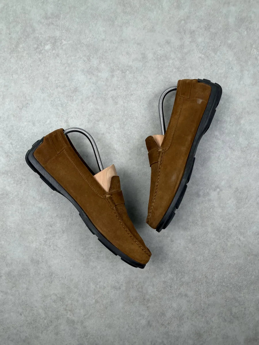 Louis Vuitton Cognac Suede Monogram Loafer Shoes irVNbMo 3