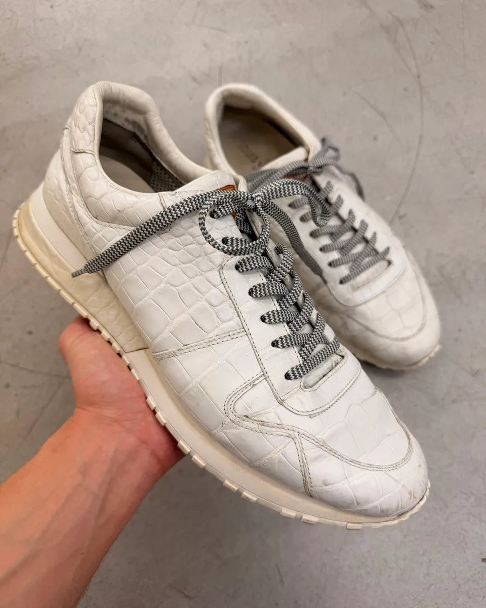 Louis Vuitton Crocodile Embossed Run Away Leather Sneakers gctmzbf 0