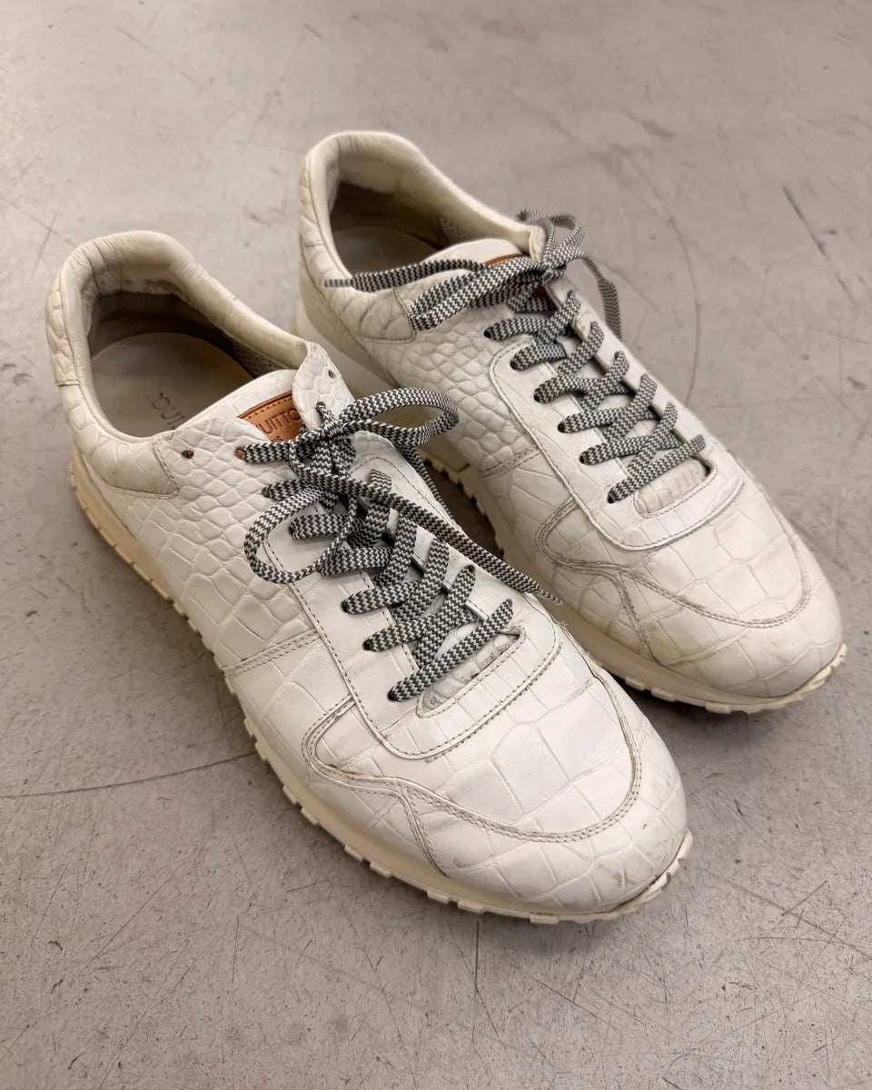 Louis Vuitton Crocodile Embossed Run Away Leather Sneakers gctmzbf 1