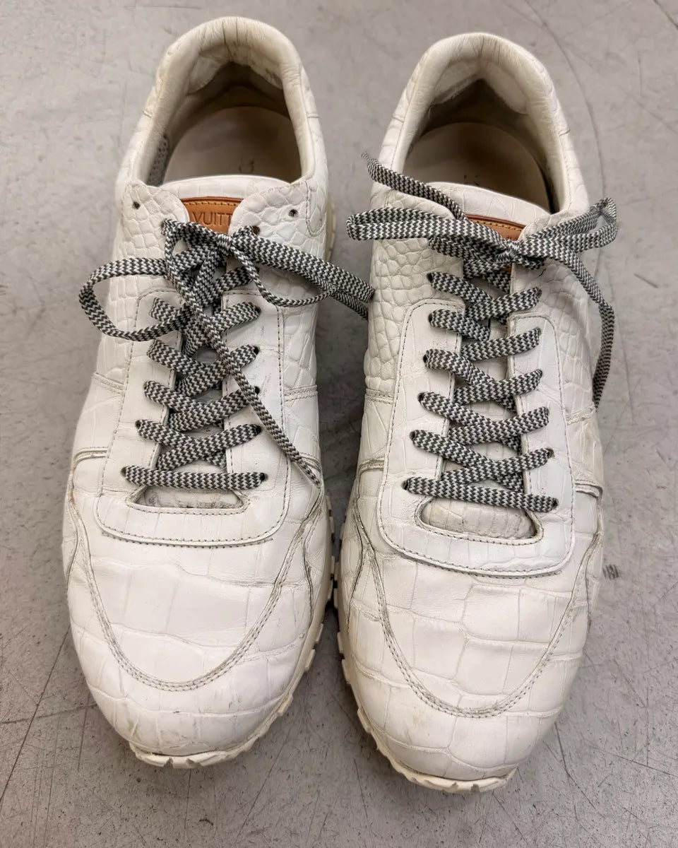 Louis Vuitton Crocodile Embossed Run Away Leather Sneakers gctmzbf 2