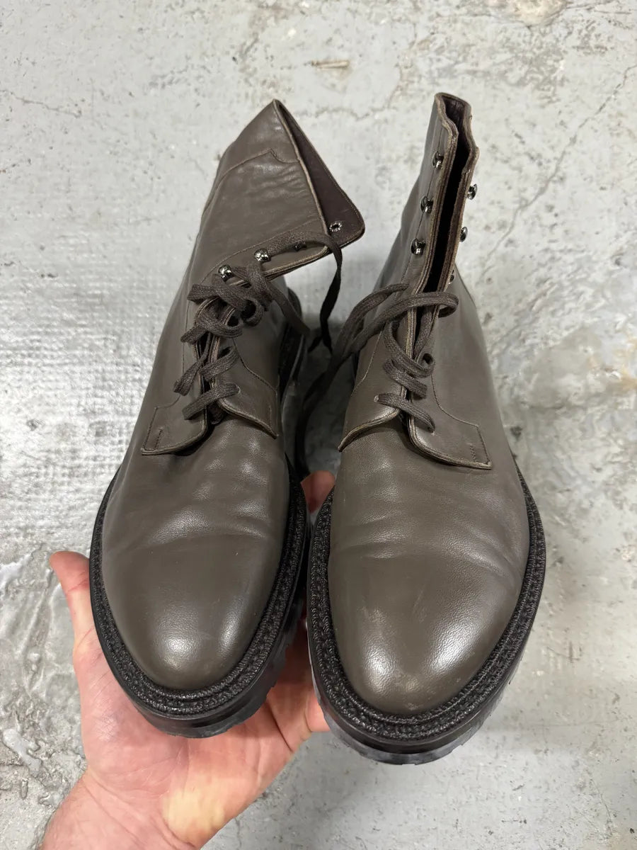 Louis Vuitton Egon Ankle Combat Grey Leather Boots PJhYQCB 1