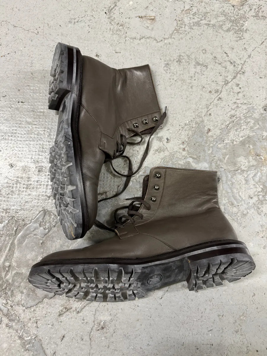 Louis Vuitton Egon Ankle Combat Grey Leather Boots PJhYQCB 4