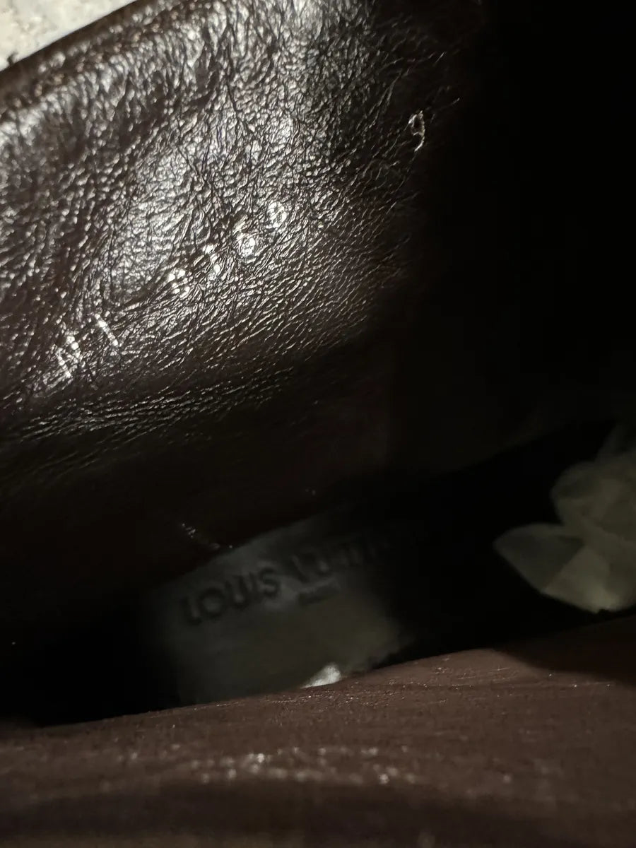 Louis Vuitton Egon Ankle Combat Grey Leather Boots PJhYQCB 5