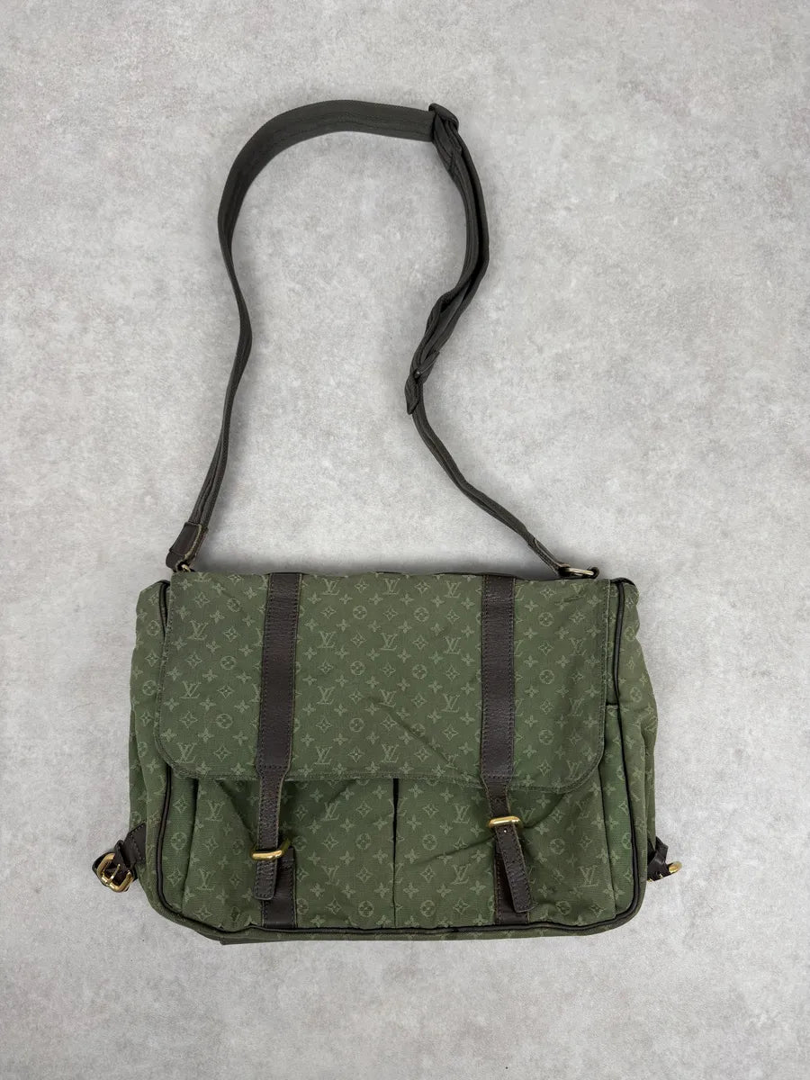 Louis Vuitton Green Canvas Monogrammed Messenger Bag wlLKflj 0
