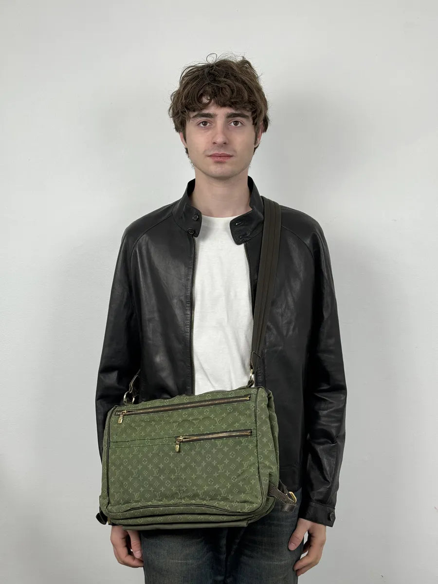 Louis Vuitton Green Canvas Monogrammed Messenger Bag wlLKflj 2