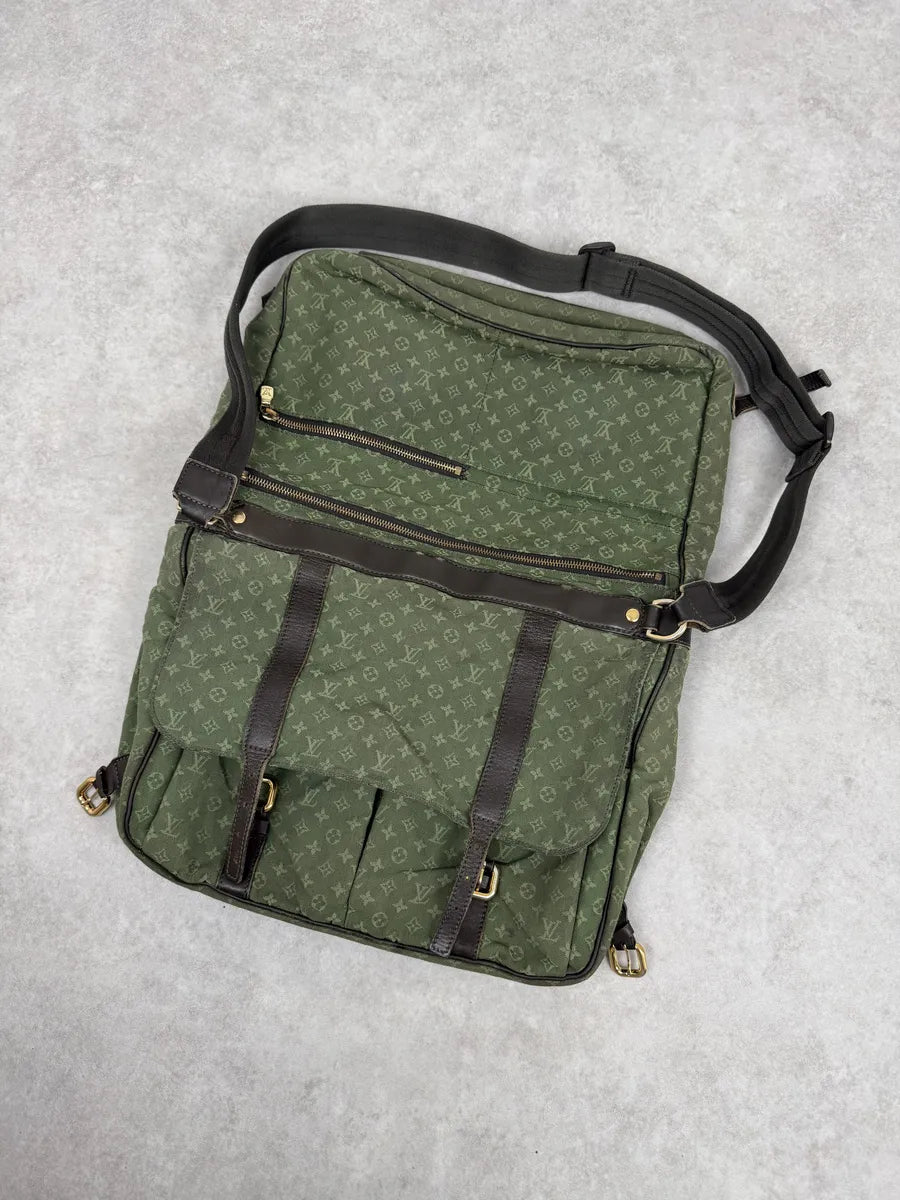 Louis Vuitton Green Canvas Monogrammed Messenger Bag wlLKflj 4
