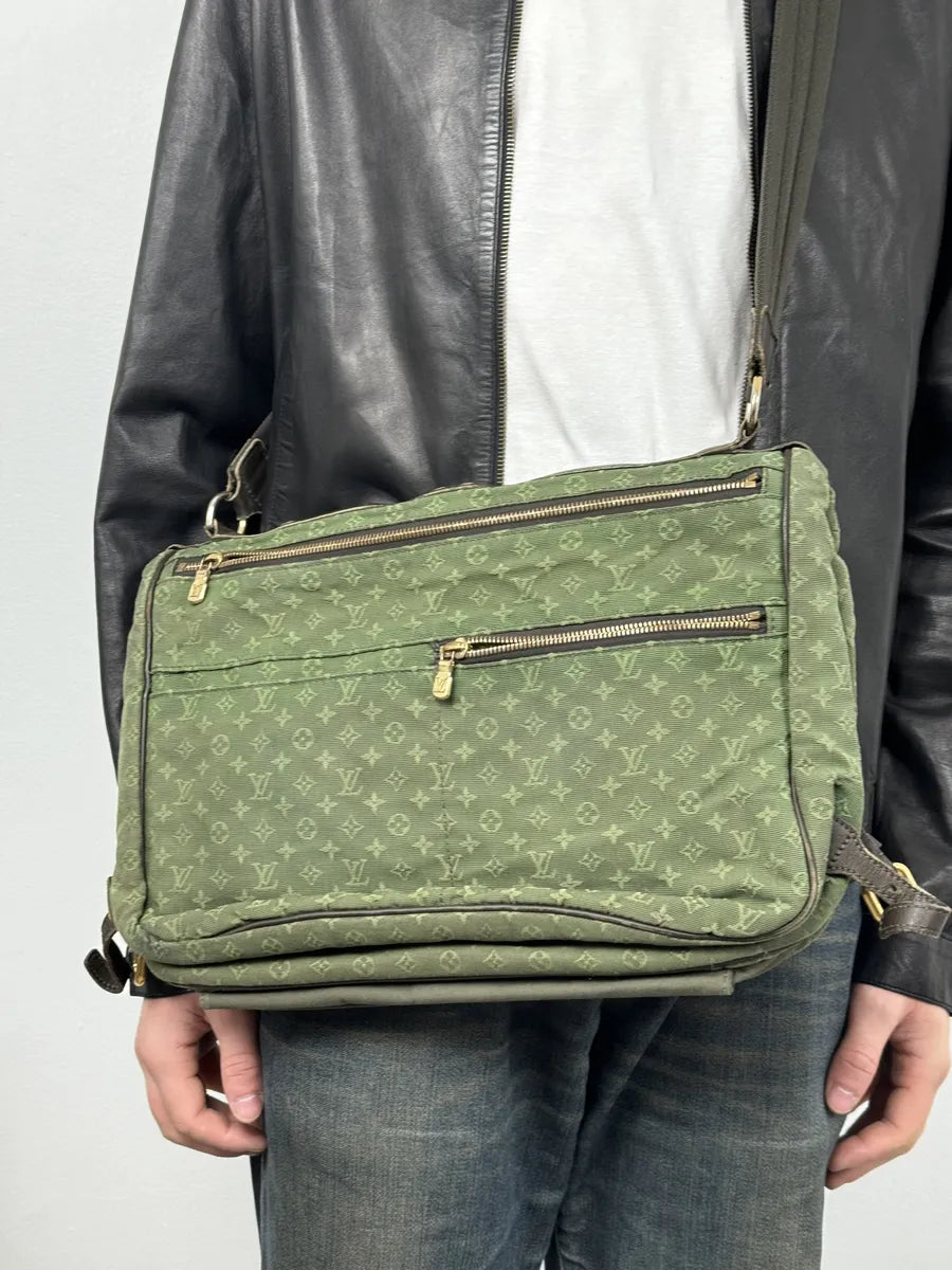Louis Vuitton Green Canvas Monogrammed Messenger Bag wlLKflj 5