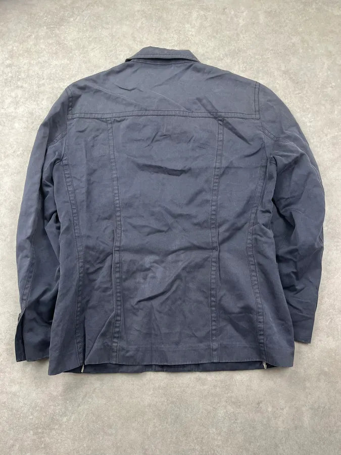 2000s Louis Vuitton Grey-Blue Twill Cargo Field Long Jacket HutdBPR 6