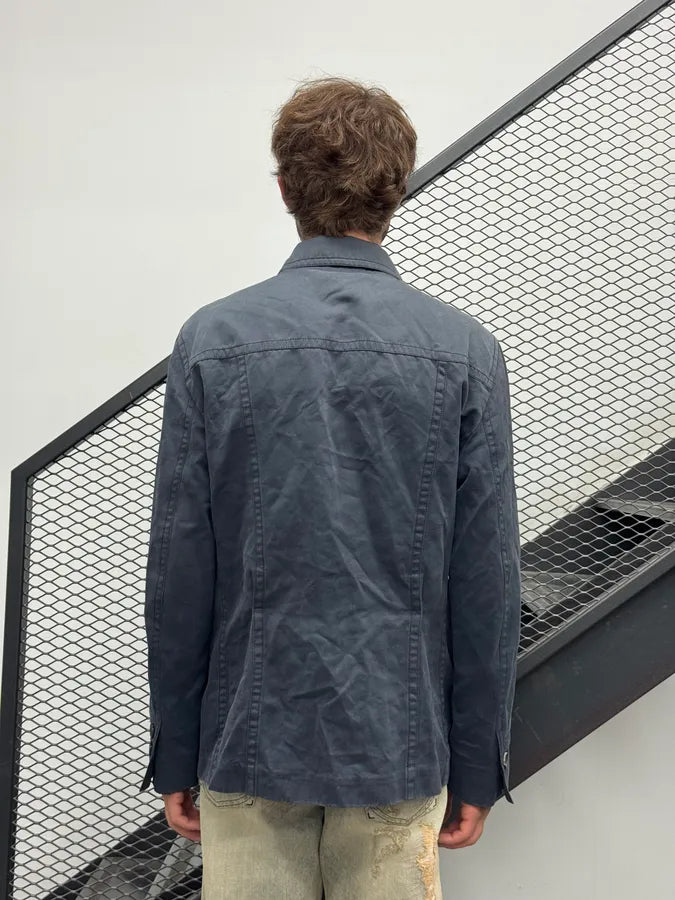 2000s Louis Vuitton Grey-Blue Twill Cargo Field Long Jacket HutdBPR 2