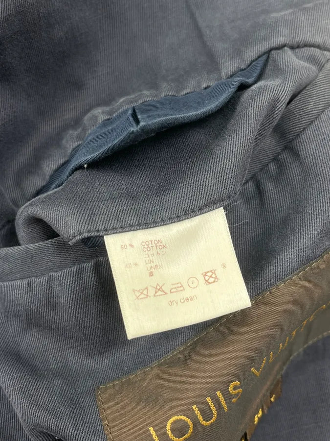 2000s Louis Vuitton Grey-Blue Twill Cargo Field Long Jacket HutdBPR 14