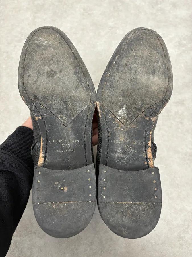 Louis Vuitton Black Faded Anthracite Leather Ankle Boots vHiHUKm 8