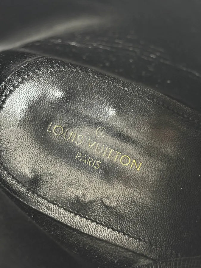 Louis Vuitton Black Faded Anthracite Leather Ankle Boots vHiHUKm 10