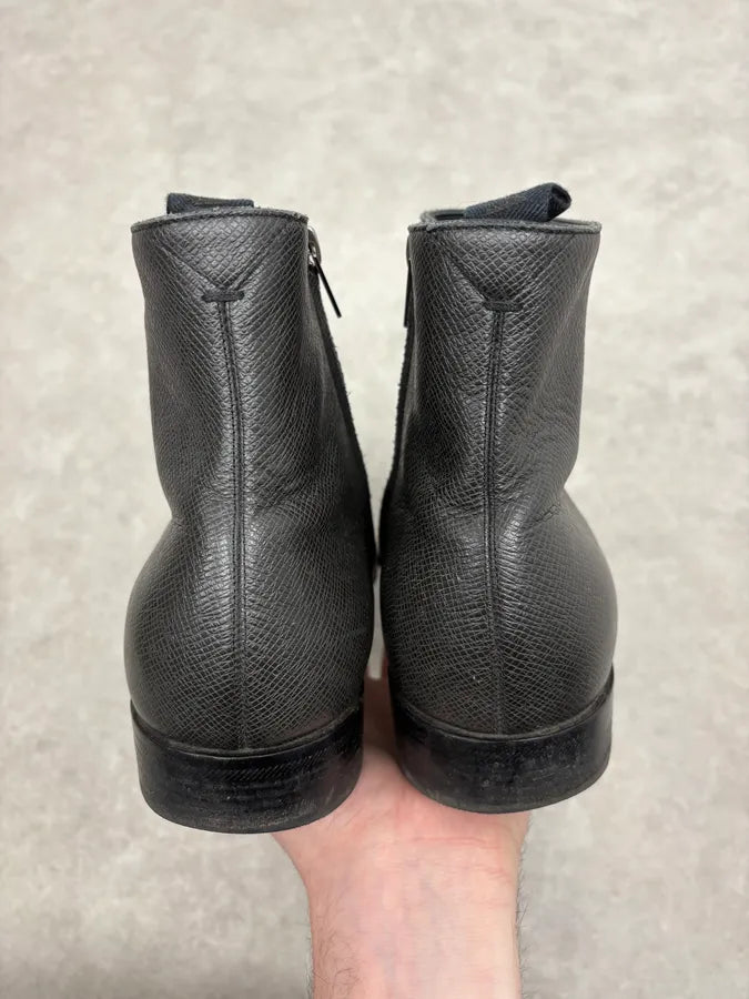 Louis Vuitton Black Faded Anthracite Leather Ankle Boots vHiHUKm 6