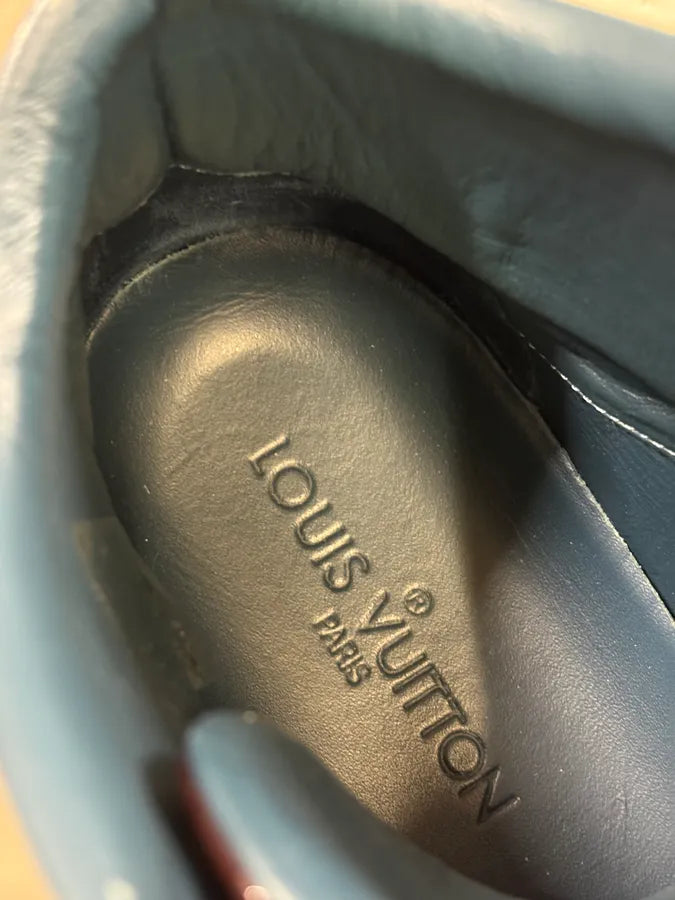 Louis Vuitton Grey Leather Damier High-Top Sneaker wFKykML 9