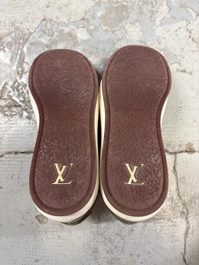 Louis Vuitton Grey Leather Damier High-Top Sneaker wFKykML 7