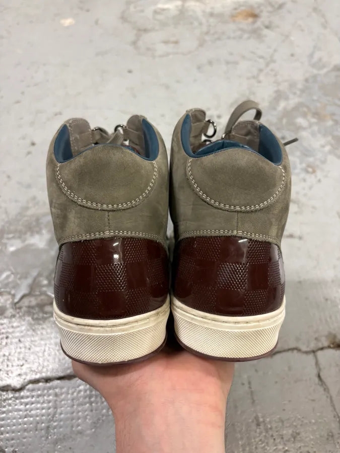 Louis Vuitton Grey Leather Damier High-Top Sneaker wFKykML 6