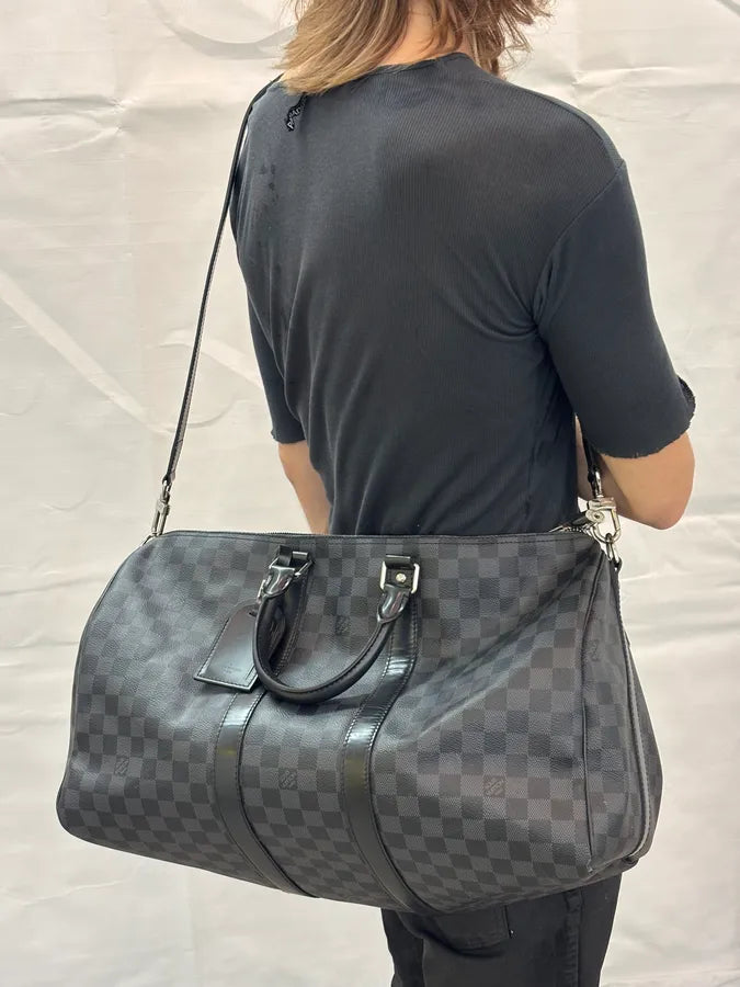 Louis Vuitton Keepall 45 Leather Weekend Bag QNngdYx 2