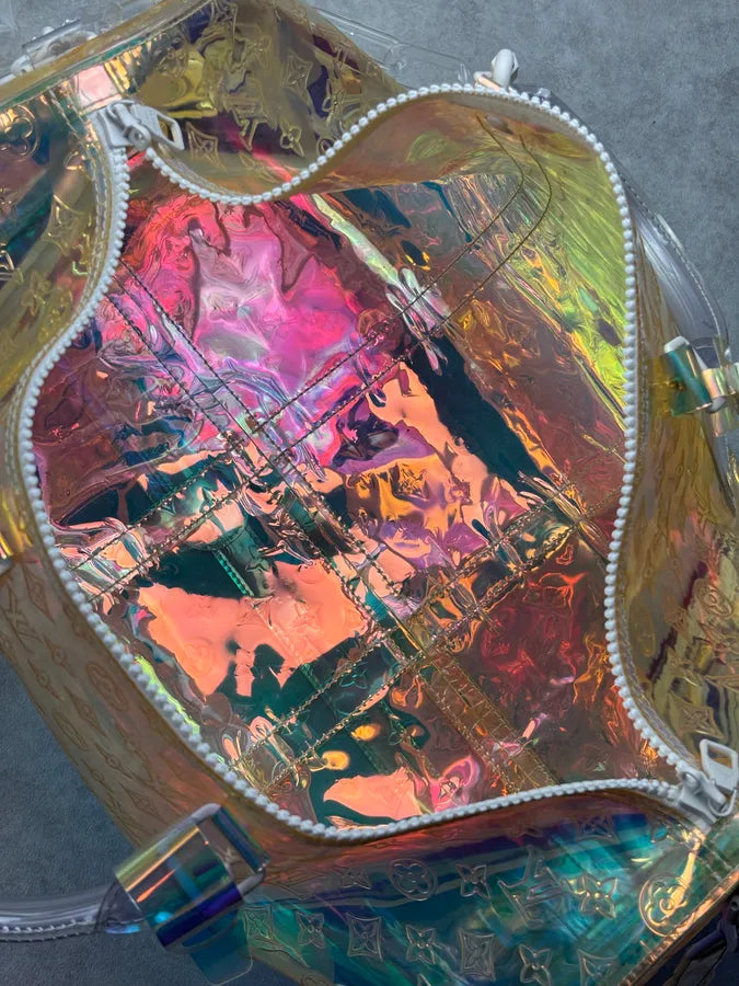Louis Vuitton 50 Holographic Iridescent Monogram Prism Keepall Bag uDiKWHm 23