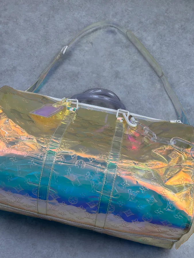 Louis Vuitton 50 Holographic Iridescent Monogram Prism Keepall Bag uDiKWHm 20
