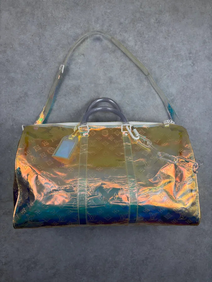 Louis Vuitton 50 Holographic Iridescent Monogram Prism Keepall Bag uDiKWHm 15
