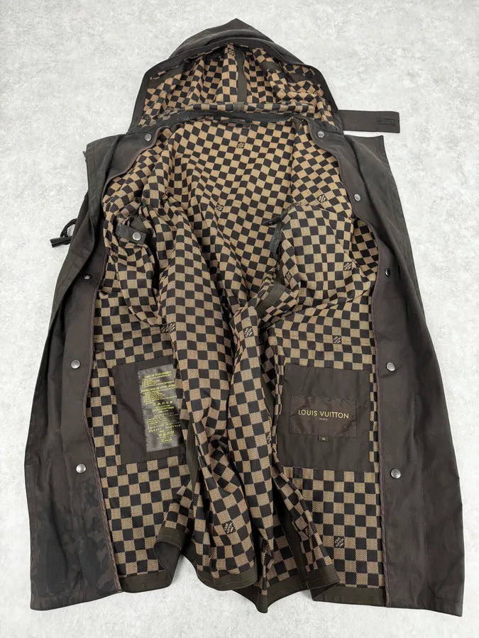 2000s Louis Vuitton Khaki Green Trench Monogrammed HoodedJacket MwPpwKd 8