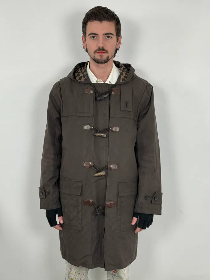 2000s Louis Vuitton Khaki Green Trench Monogrammed HoodedJacket MwPpwKd 2