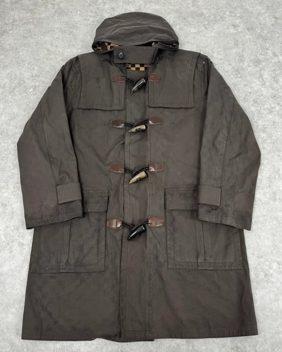 2000s Louis Vuitton Khaki Green Trench Monogrammed HoodedJacket MwPpwKd 0